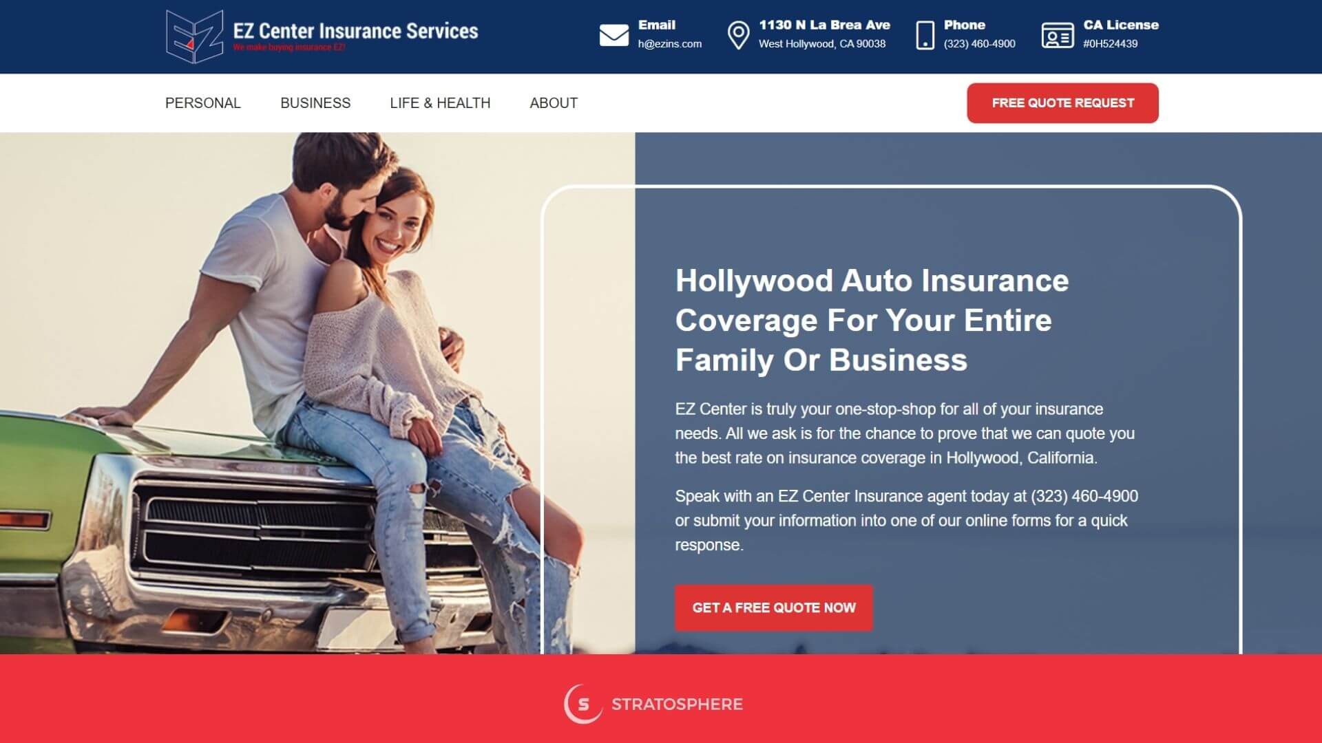EZ Center Insurance Service Website with Culturally Relevant Design